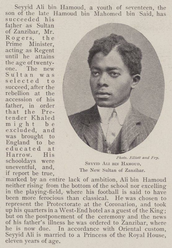 Seyyid Ali bin Hamoud, Zanzibár új szultánja alkotó: English Photographer