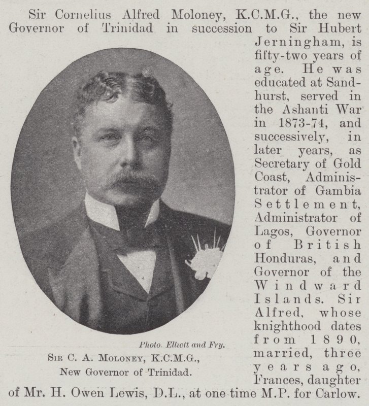 Sir C A Moloney, KCMG, Trinidad új kormányzója alkotó: English Photographer