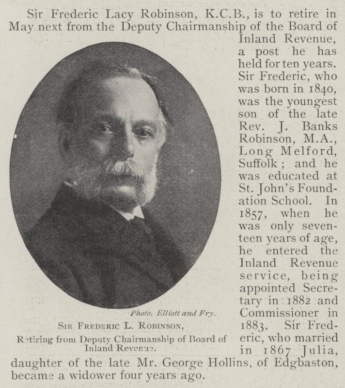 Sir Frederic L Robinson, visszavonul az Inland Revenue igazgatótanácsának elnökhelyettesi posztjáról alkotó: English Photographer