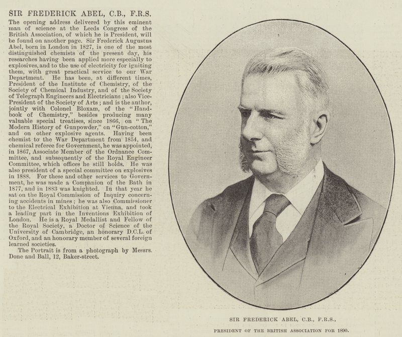 Sir Frederick Abel, CB, FRS, a Brit Szövetség elnöke 1890-ben alkotó: English Photographer