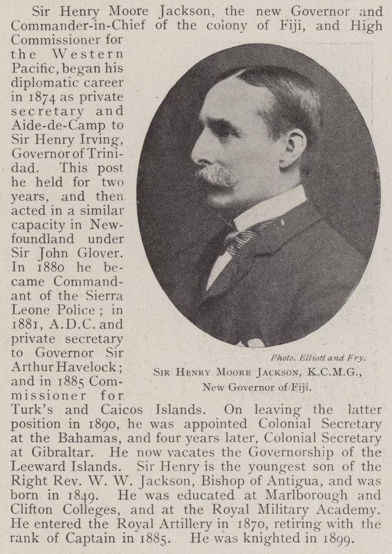 Sir Henry Moore Jackson, a KCMG, Fidzsi-szigetek új kormányzója alkotó: English Photographer