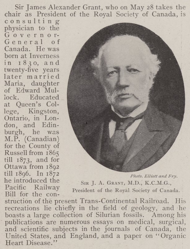 Sir J A Grant, MD, KCMG, a Kanadai Királyi Társaság elnöke alkotó: English Photographer