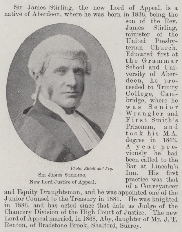 Sir James Stirling, a New Lord fellebbviteli bírója alkotó: English Photographer