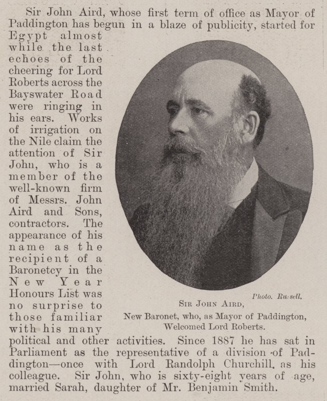 Sir John Aird, New Baronet, aki Paddington polgármestereként üdvözölte Lord Robertst alkotó: English Photographer