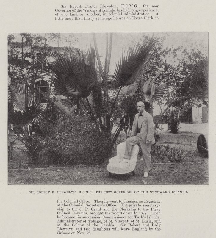 Sir Robert B Llewelyn, a KCMG, a Windward-szigetek új kormányzója alkotó: English Photographer