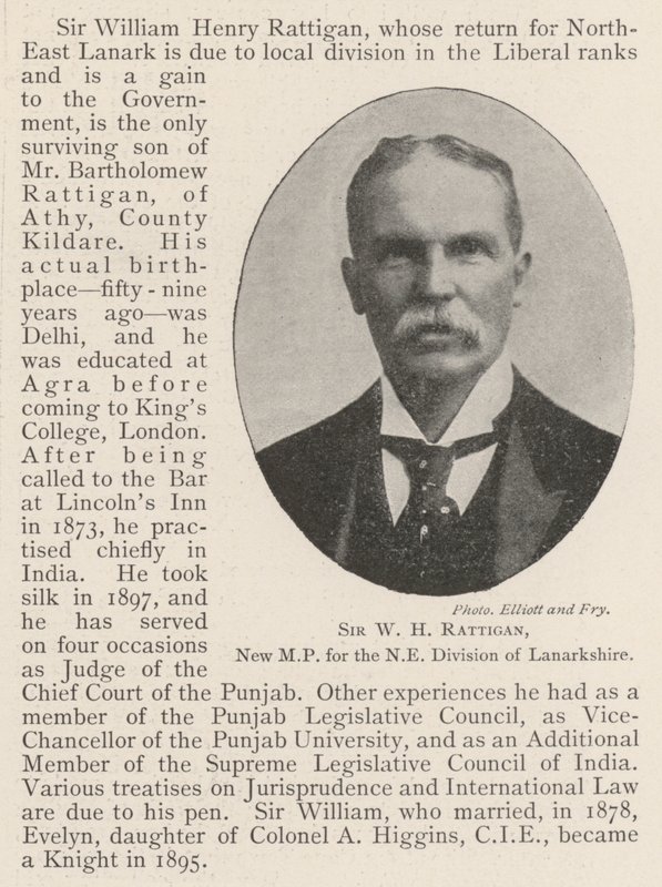 Sir W H Rattigan, a Lanarkshire NE részlegének új képviselője alkotó: English Photographer