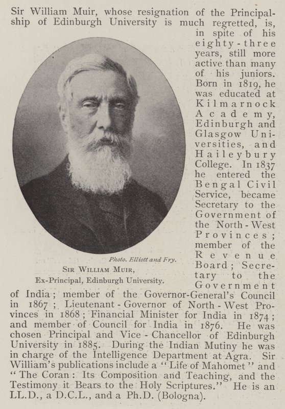 Sir William Muir, az Edinburghi Egyetem volt igazgatója alkotó: English Photographer