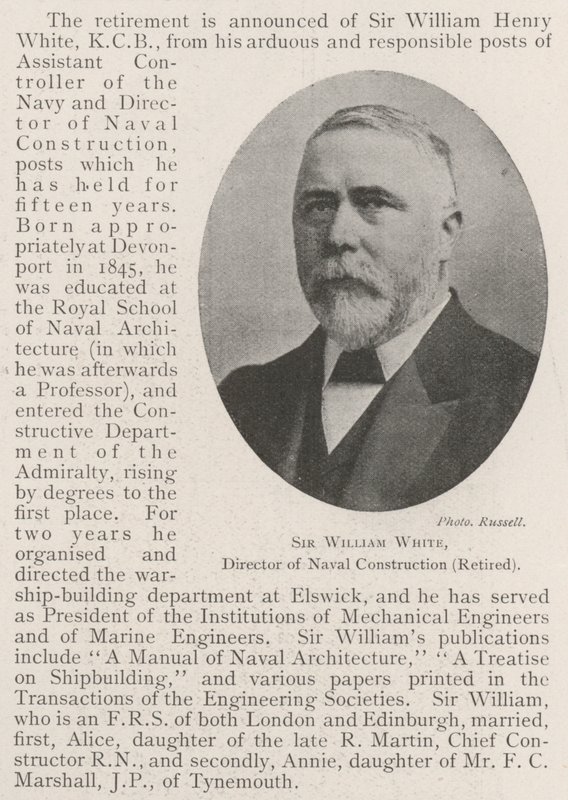 Sir William White, haditengerészeti építési igazgató (nyugdíjas) alkotó: English Photographer