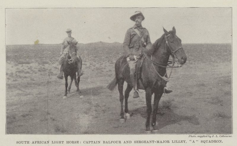 Dél-afrikai könnyű ló, Balfour kapitány és Lilley őrmester, egy osztag alkotó: English Photographer