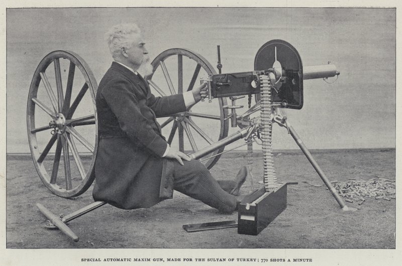 Speciális automata Maxim Gun, Törökország szultána számára készült, 770 lövés percenként (f/w fotó) alkotó: English Photographer