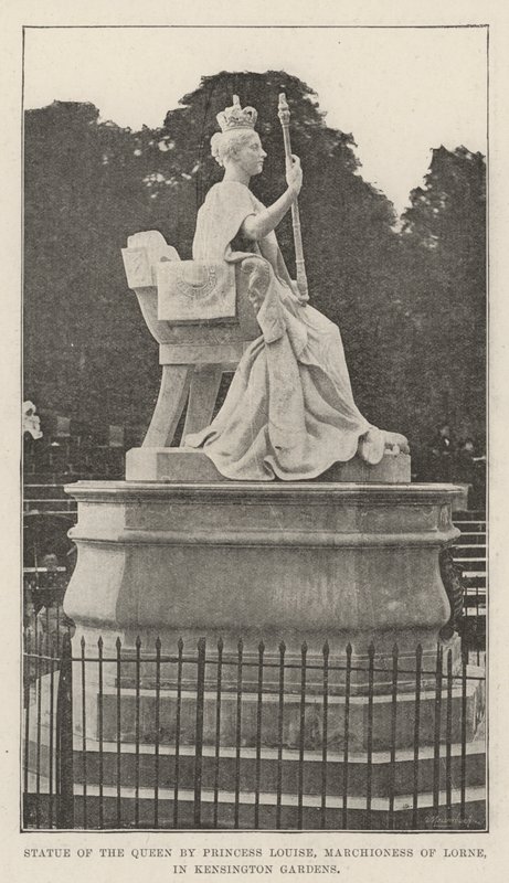 Louise hercegnő, Lorne márciusi asszonya által készített Királynő-szobor a Kensington Gardensben alkotó: English Photographer