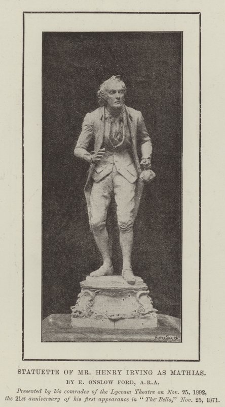 Henry Irving úr szobra Mathias szerepében alkotó: English Photographer
