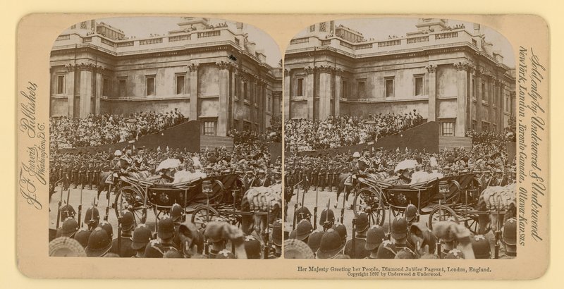 Viktória királynő gyémántjubileumának sztereográfiai lenyomata alkotó: English Photographer