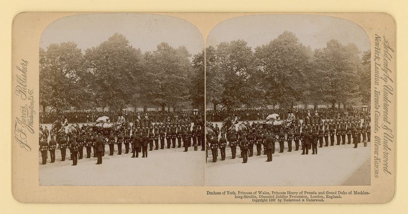 Viktória királynő gyémántjubileumának sztereográfiai lenyomata alkotó: English Photographer