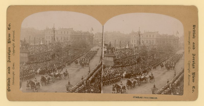 Viktória királynő gyémántjubileumának sztereográfiai lenyomata alkotó: English Photographer