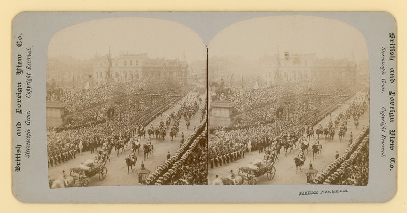 Viktória királynő gyémántjubileumának sztereográfiai lenyomata alkotó: English Photographer