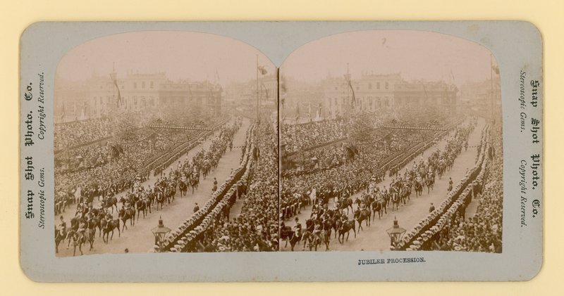 Viktória királynő gyémántjubileumának sztereoszkópikus lenyomata, 1897. június 28 alkotó: English Photographer