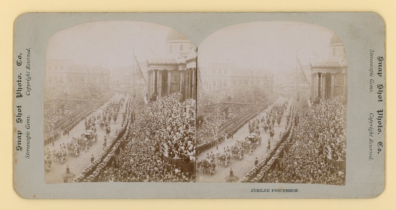 Viktória királynő gyémántjubileumának sztereoszkópikus lenyomata, 1897. június 28 alkotó: English Photographer