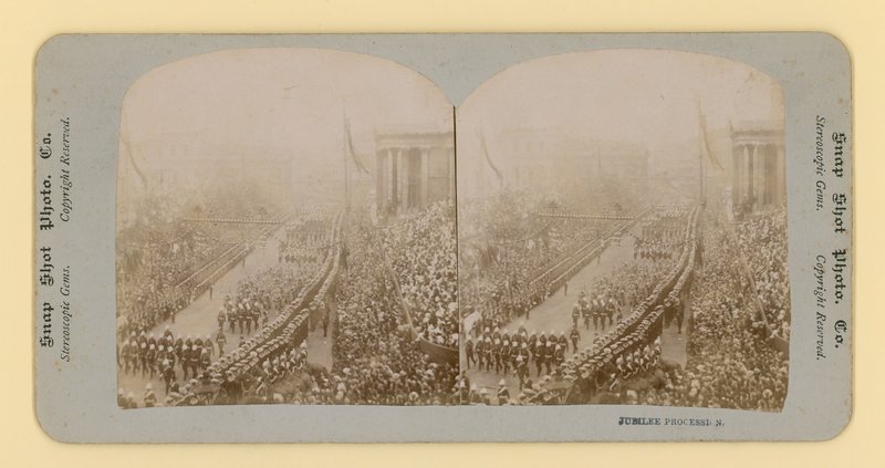 Viktória királynő gyémántjubileumának sztereoszkópikus lenyomata, 1897. június 28 alkotó: English Photographer