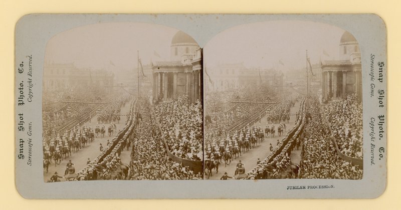 Viktória királynő gyémántjubileumának sztereoszkópikus lenyomata, 1897. június 28 alkotó: English Photographer
