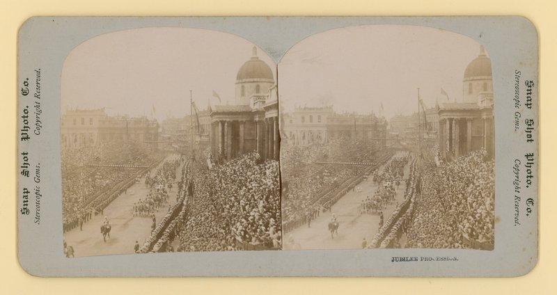 Viktória királynő gyémántjubileumának sztereoszkópikus lenyomata, 1897. június 28 alkotó: English Photographer