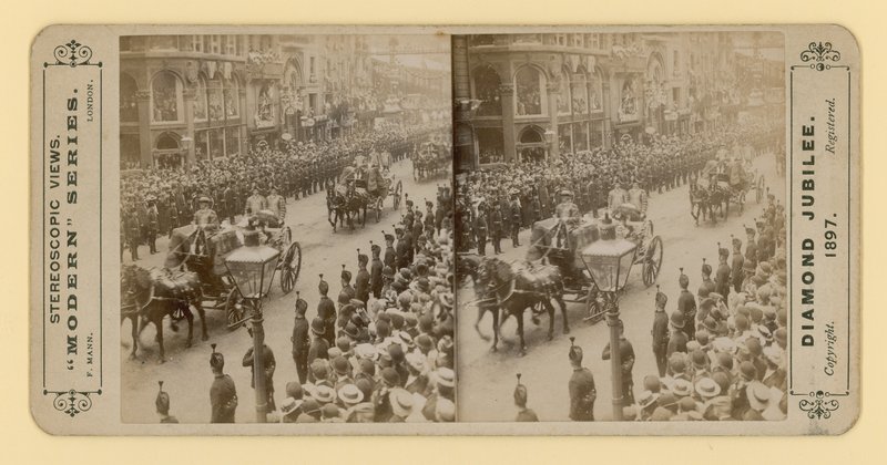 Viktória királynő gyémántjubileumának sztereoszkópikus lenyomata, 1897. június 28 alkotó: English Photographer