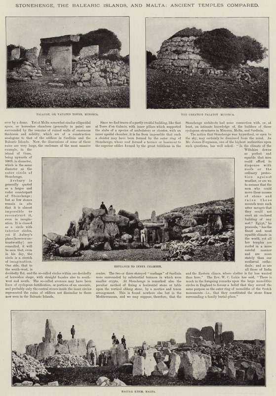 Stonehenge, a Baleár-szigetek és Málta, az ókori templomok összehasonlítása alkotó: English Photographer