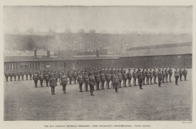 A 67. század Imperial Yeomanry, Lord Dunravens Sharpshooters, dél felé tart alkotó: English Photographer