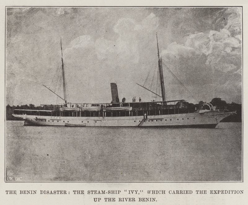 A benini katasztrófa, a Steam-Ship Ivy, amely felvitte az expedíciót a Benin folyón alkotó: English Photographer