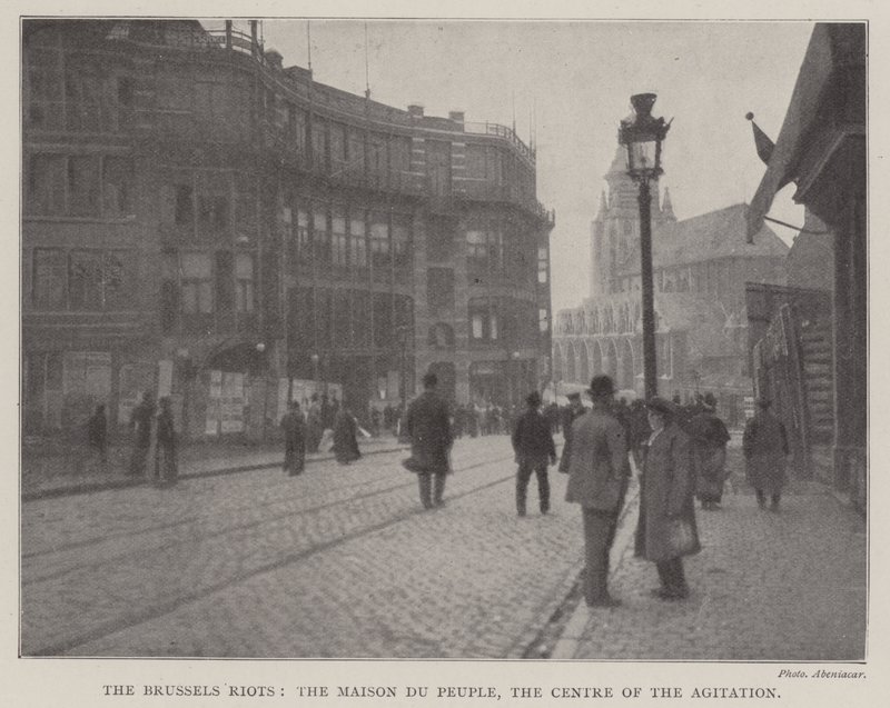A brüsszeli zavargások, a Maison du Peuple, az Agitáció Központja alkotó: English Photographer