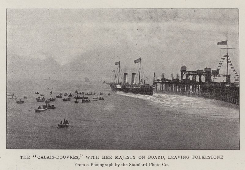 A Calais-Douvre, Őfelségével a fedélzeten, elhagyják Folkestone-t alkotó: English Photographer