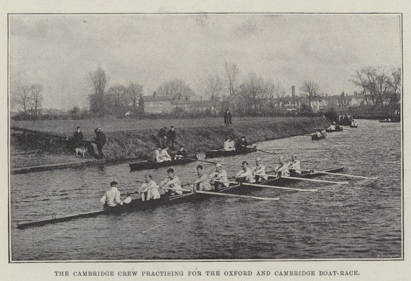 A Cambridge Crew az oxfordi és a cambridge-i hajóversenyen gyakorol alkotó: English Photographer