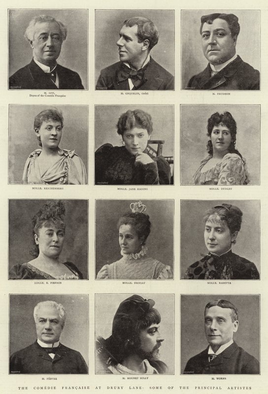 A Comedie Francaise a Drury Lane-nél, néhány fő művész alkotó: English Photographer