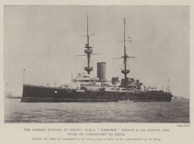 The Coming Durbar Delhiben, HMS Renown, amely Connaught hercegét Indiába szállítja alkotó: English Photographer