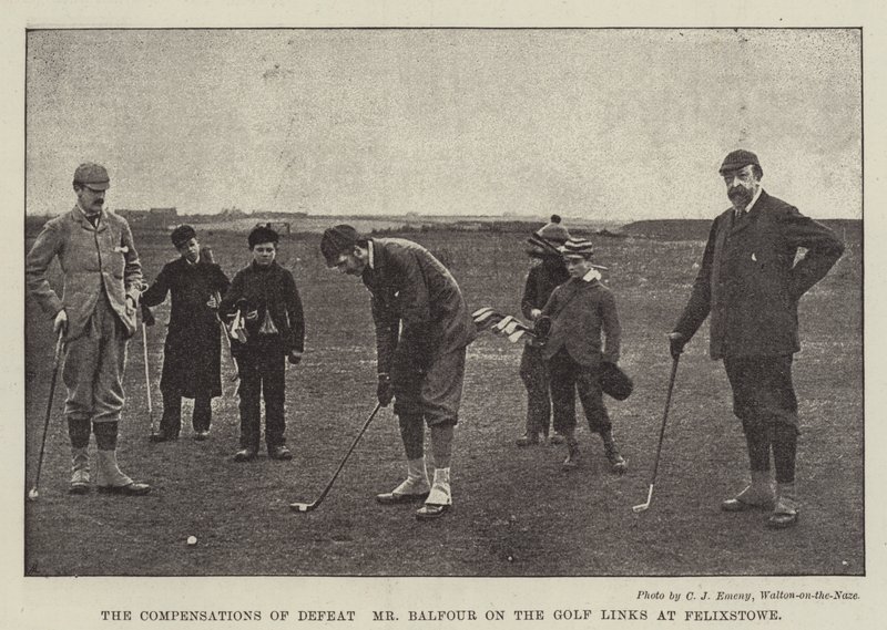 A vereség kompenzációja, Mr. Balfour a Golf Linkeken Felixstowe-ban alkotó: English Photographer