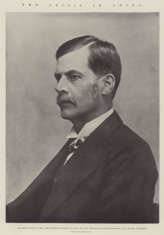 A válság Kínában, Sir Ernest Satow, KCMG, Őfelsége Tokió minisztere, aki Sir Claude MacDonald helyére léphet, KCB, KCMG Pekingben alkotó: English Photographer