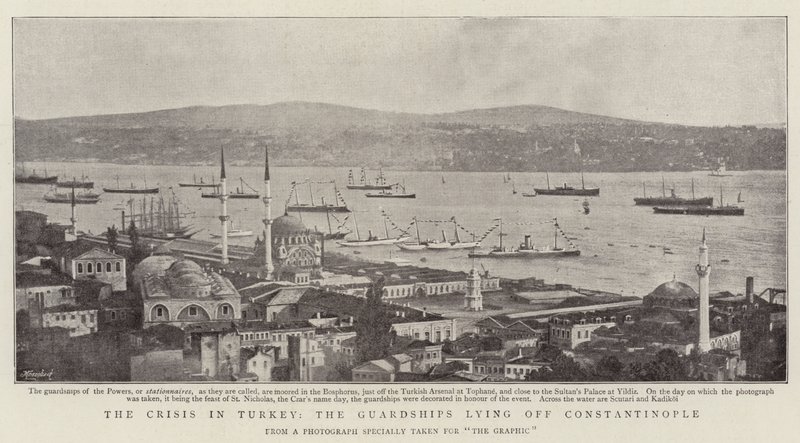 A törökországi válság, a gárdák Konstantinápoly mellett alkotó: English Photographer