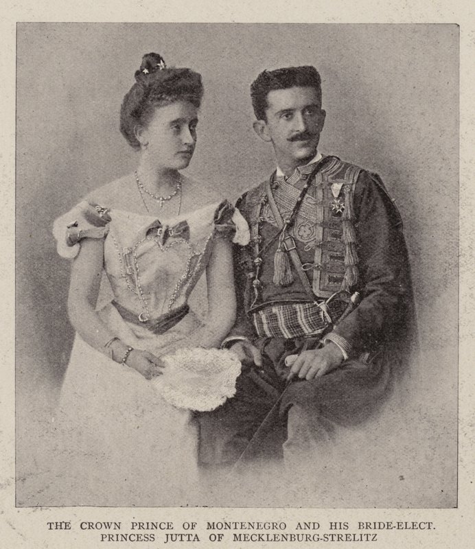 Montenegró trónörököse és menyasszonya, Jutta Mecklenburg-Strelitz hercegnője alkotó: English Photographer