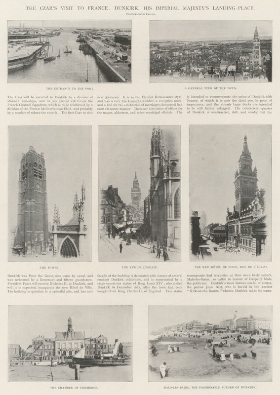 A cárok látogatása Franciaországban, Dunkerque-ben, a Császári Felség leszállóhelyén alkotó: English Photographer
