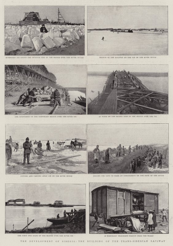 Szibéria fejlődése, a Transzszibériai Vasút építése alkotó: English Photographer