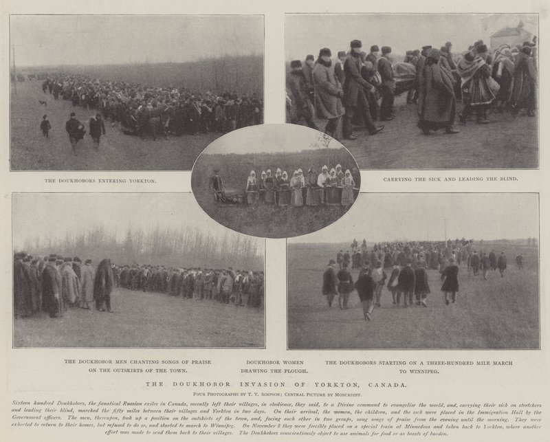 Doukhobor invázió Yorktonban, Kanadában alkotó: English Photographer
