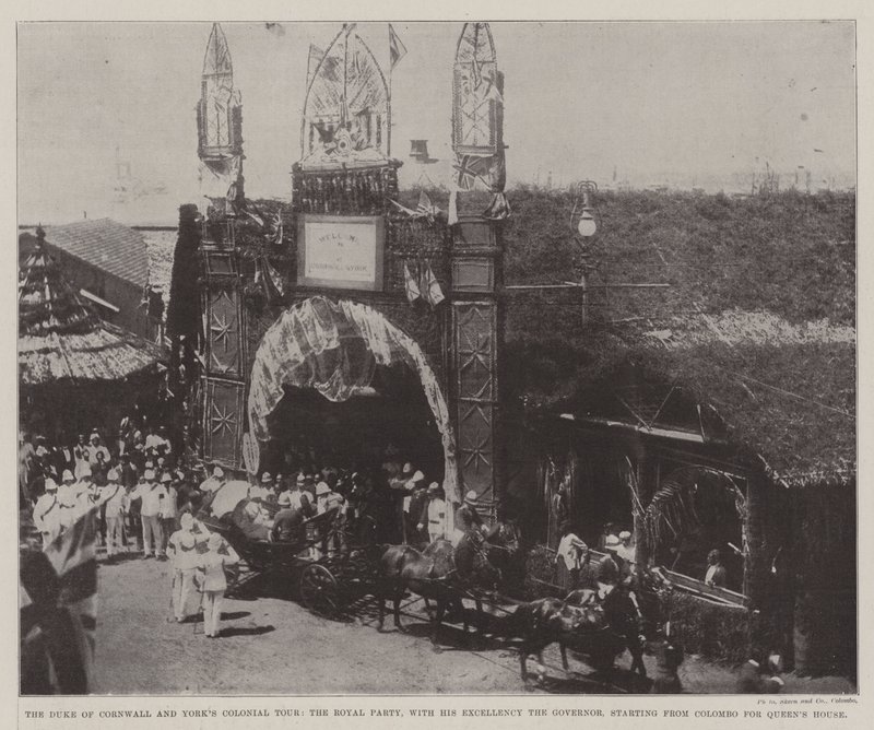 Cornwall hercege és Yorks gyarmati körútja, a királyi párt őexcellenciájával a kormányzóval, Colombóból indulva a Queens House felé alkotó: English Photographer