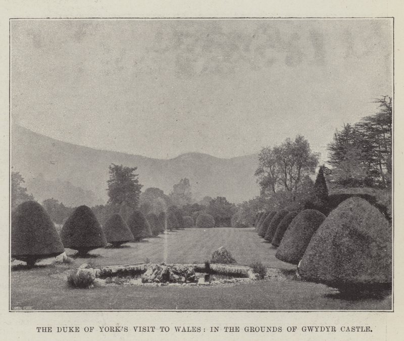 Yorkok hercege látogatása Walesben, a Gwydyr kastély területén alkotó: English Photographer