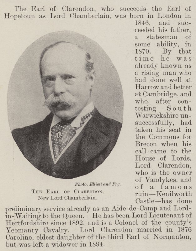 Clarendon grófja, New Lord Chamberlain alkotó: English Photographer