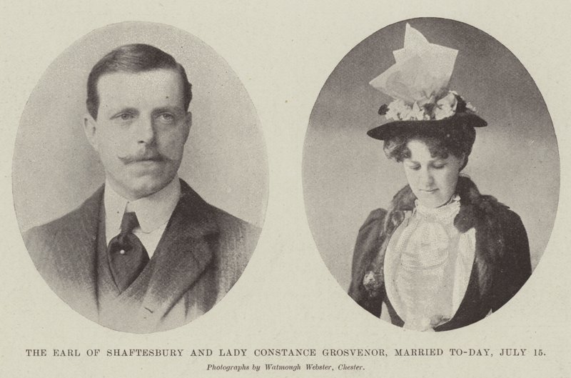 Shaftesbury grófja és Lady Constance Grosvenor összeházasodtak ma, július 15-én alkotó: English Photographer