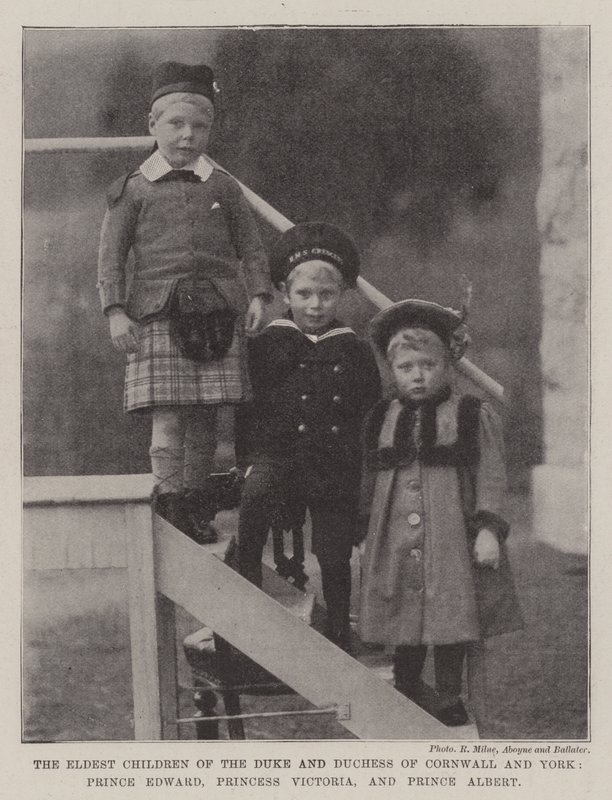 Cornwall és York hercegének és hercegnőjének, Edward hercegnek, Viktória hercegnőnek és Albert hercegnek a legidősebb gyermekei alkotó: English Photographer