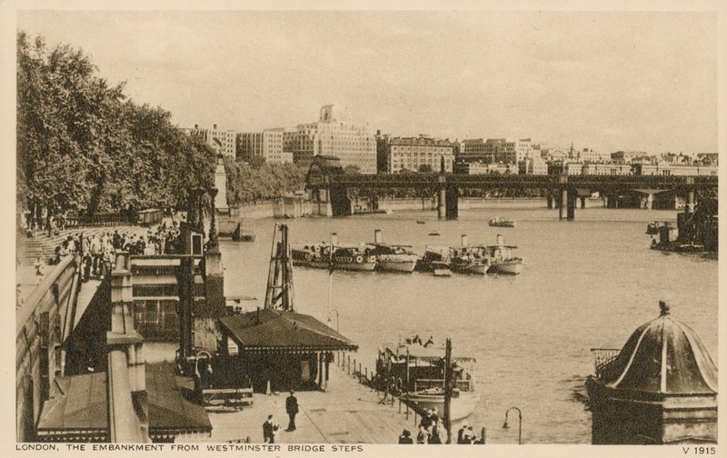 A töltés a Westminster Bridge Stepstől, London alkotó: English Photographer