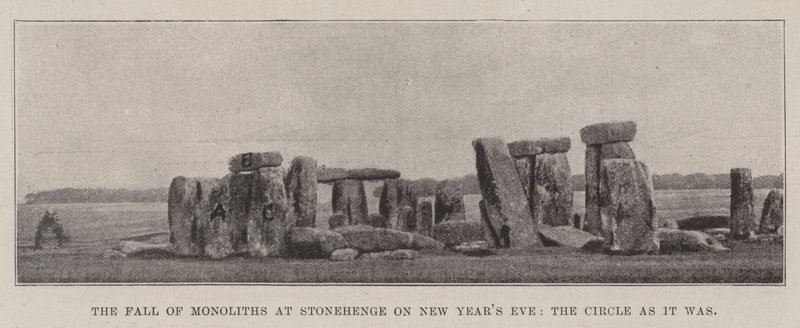 Monolitok bukása Stonehenge-ben szilveszterkor, a Circle ahogy volt alkotó: English Photographer