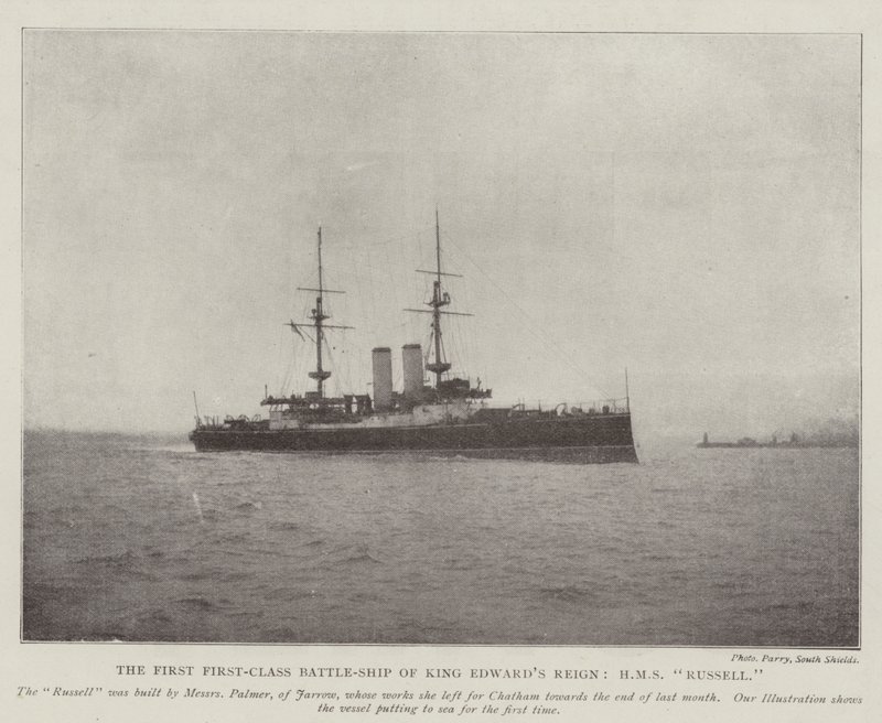 Edwards Reign király első osztályú csatahajója, a HMS Russell alkotó: English Photographer