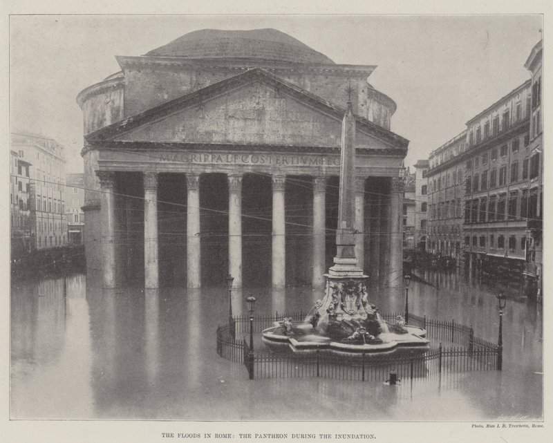 Az árvizek Rómában, a Pantheon az árvíz idején alkotó: English Photographer